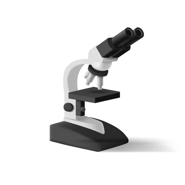 Vector Realistic Microscope Illustration Pharmaceutical Science Education Equipment Isolated Icon — Stock Vector