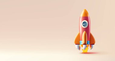 3B tasvir roketi, başlangıç için iş mecazı, dijital simge