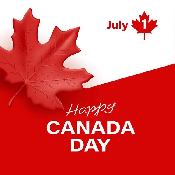 Kanada Hari Menyambut Spanduk Dengan Ilustrasi Daun Maple Poster Dengan - Stok Vektor