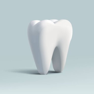 Diş, 3D render vektör simgesi, mat gerçekçi illüstrasyon, izole edilmiş