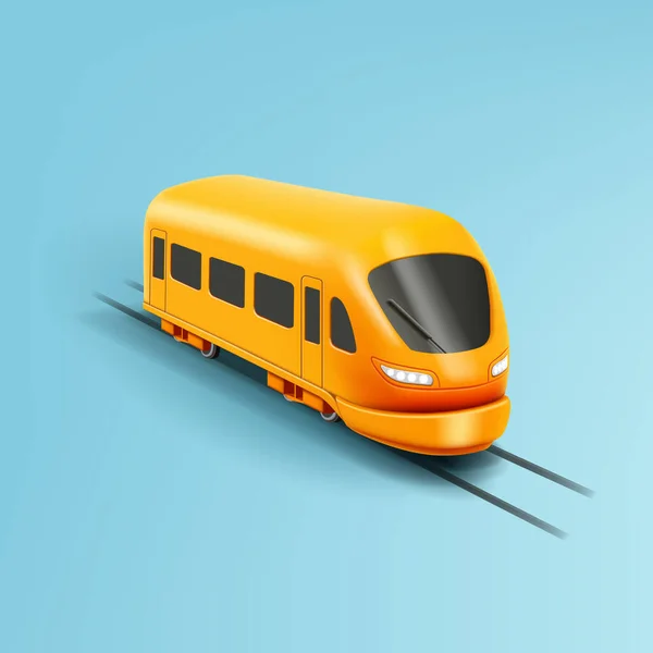Kereta Kuning Atau Metro Lokomotif Rel Transportasi Kota Modern Kereta - Stok Vektor
