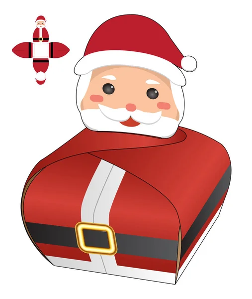 圣诞盒包装模切模板设计 3D模拟模型 — 图库矢量图片