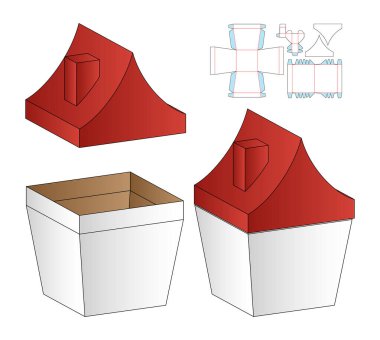 Kutu ambalajı ölü şablon tasarımı. 3d maketi