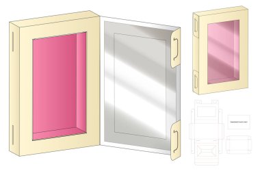 Kutu ambalajı ölü şablon tasarımı. 3d maketi
