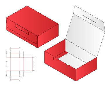 Kutu ambalajı ölü şablon tasarımı. 3d maketi