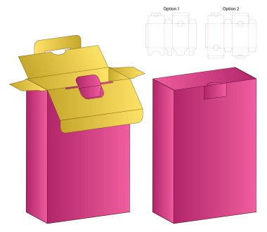 Kutu ambalajı ölü şablon tasarımı. 3d maketi