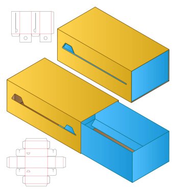 Kutu ambalajı ölü şablon tasarımı. 3d maketi