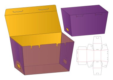 Kutu ambalajı ölü şablon tasarımı. 3d maketi