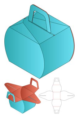Kutu ambalajı ölü şablon tasarımı. 3d maketi