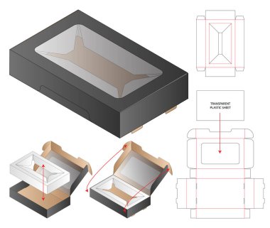 Kutu ambalajı ölü şablon tasarımı. 3d maketi