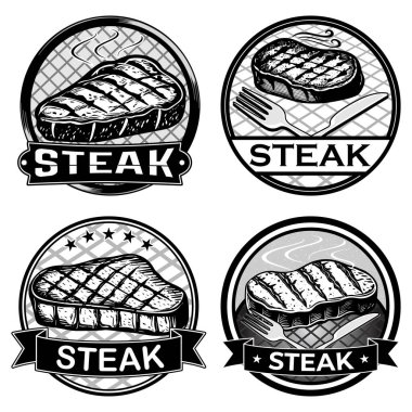 Izgarada et ızgarası olan bir biftek restoranı logosu.