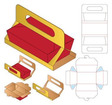 Kutu ambalajı ölü şablon tasarımı. 3d maketi