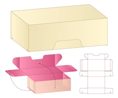 Kutu Dieline Vektör Şablonu Katlanabilir Paketleme Diline düzeni