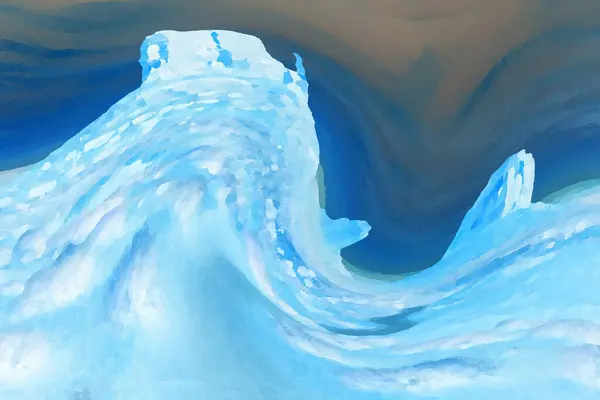 Gerçeküstü Soyut Buz Dalgası Resim Donmuş Peyzaj