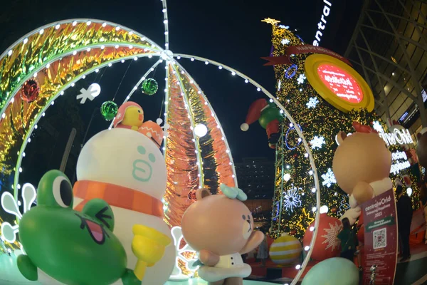 Bangkok Tailandia Noviembre 2022 Luz Del Árbol Navidad Muñeca Decoran — Foto de Stock