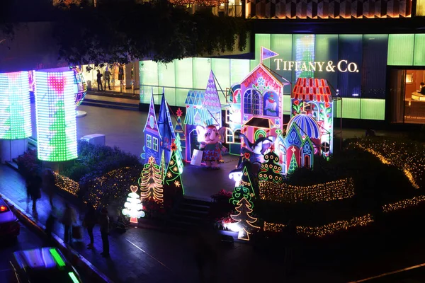 Bangkok Thailand Dezembro 2022 Luz Boneca Decoram Lindas Festa Árvore — Fotografia de Stock