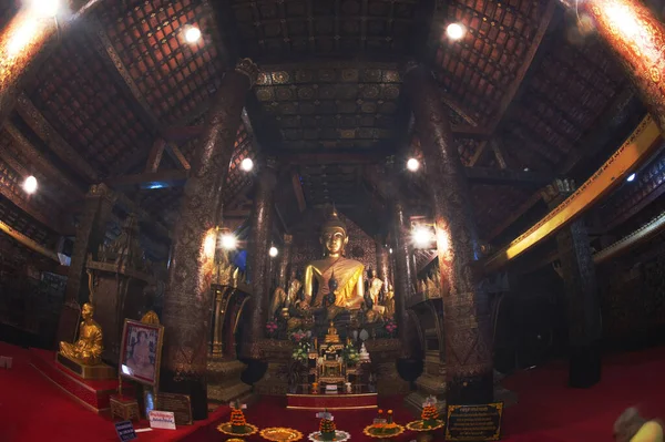 Phrachao Thongsuk Principal Buddha Image Meditation Posture Church Wat Xieng — Stock Photo, Image