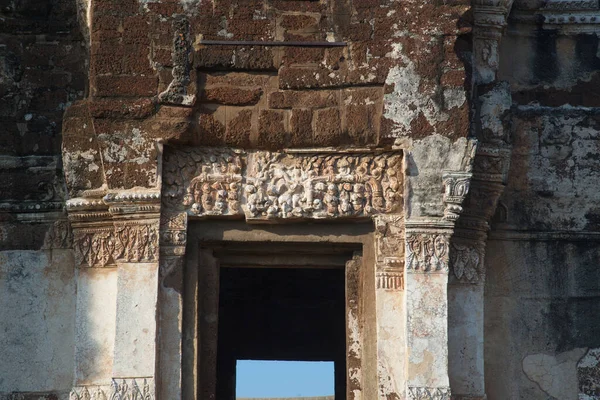 Entrance Door Wat Nakhon Kosa Announced Registration National Important Historical — Stock Photo, Image
