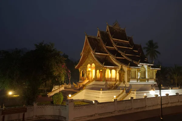 Noite Haw Phra Bang Onde Phra Bang Buddhalawan Phra Bang — Fotografia de Stock
