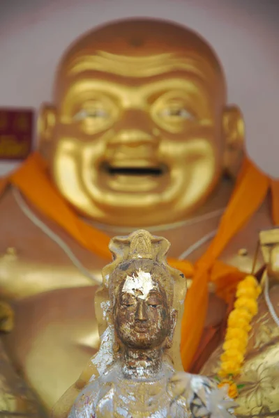 Phra Sangkajai Sorrindo Feliz Buda Guanyin Estátua Buda Wat Phra — Fotografia de Stock