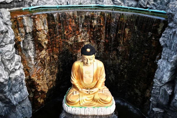 Luang Por Mahayan Золотой Сидящий Будда Который Является Изображение Будды — стоковое фото