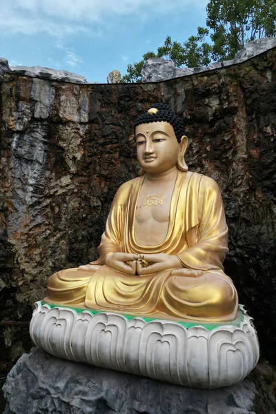 Luang Por Mahayan Golden Sitting Buddha Che Immagine Buddha Custodita — Foto Stock