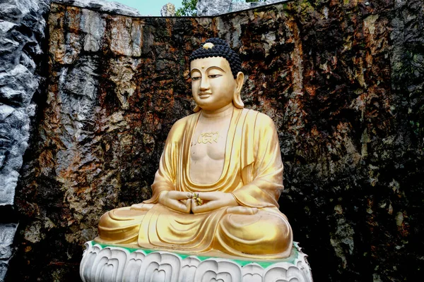 Luang Por Mahayan Golden Sitting Buddha Che Immagine Buddha Custodita — Foto Stock