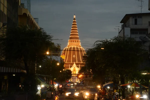 Nakhon Pathom Thailand Marraskuu 2022 Pathom Chedi Tarkoittaa Ensimmäistä Pyhää — kuvapankkivalokuva