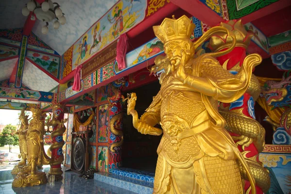 Статуи Богов Охраняют Древние Китайские Святыни Тайский Народ Мог Посещать — стоковое фото