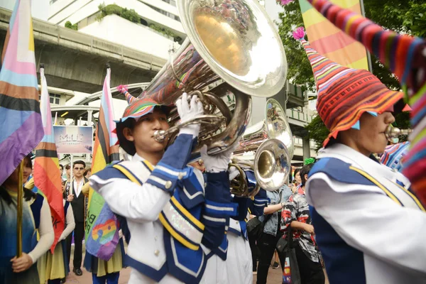 Bangkok Tailandia Junio 2023 Una Vista Banda Marcha Para Celebrar — Foto de Stock