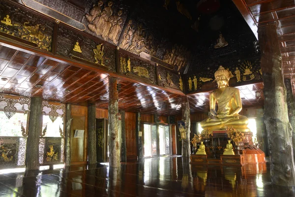Den Främsta Gyllene Sittande Buddha Buddhismen Kyrkan Phra Mongkong Chaisit — Stockfoto