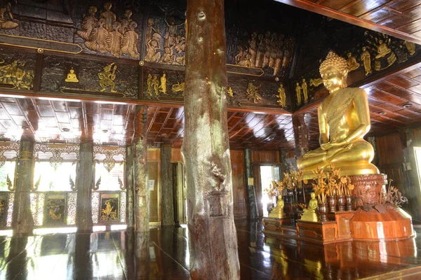 Den Främsta Gyllene Sittande Buddha Buddhismen Kyrkan Phra Mongkong Chaisit — Stockfoto