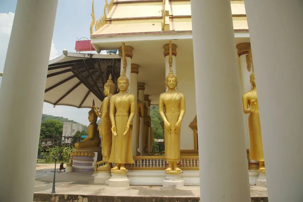 Golden Standing Buddha Images Enshrined Buddhist Church Wat Thamkrabok Located — Stock Photo, Image