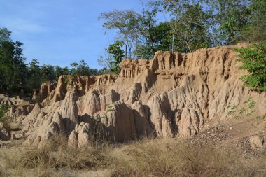 Sao Din Na Noi topoğrafyası dik uçurumlar, çubuklar, koniler ve sivri tepeler gibi görünen erozyonlu tortu parçalarından oluşmuştur. Tayland 'ın Nan eyaletinde yer almaktadır..