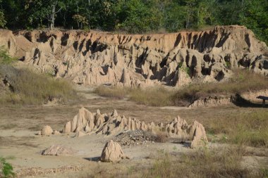 Sao Din Na Noi topoğrafyası dik uçurumlar, çubuklar, koniler ve sivri tepeler gibi görünen erozyonlu tortu parçalarından oluşmuştur. Tayland 'ın Nan eyaletinde yer almaktadır..