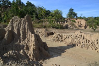 Sao Din Na Noi topoğrafyası dik uçurumlar, çubuklar, koniler ve sivri tepeler gibi görünen erozyonlu tortu parçalarından oluşmuştur. Tayland 'ın Nan eyaletinde yer almaktadır..