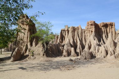 Sao Din Na Noi topoğrafyası dik uçurumlar, çubuklar, koniler ve sivri tepeler gibi görünen erozyonlu tortu parçalarından oluşmuştur. Tayland 'ın Nan eyaletinde yer almaktadır..