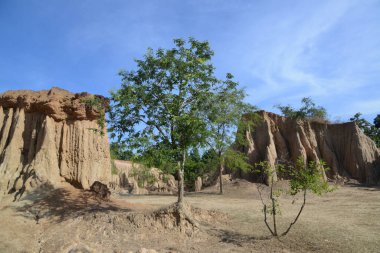 Sao Din Na Noi topoğrafyası dik uçurumlar, çubuklar, koniler ve sivri tepeler gibi görünen erozyonlu tortu parçalarından oluşmuştur. Tayland 'ın Nan eyaletinde yer almaktadır..