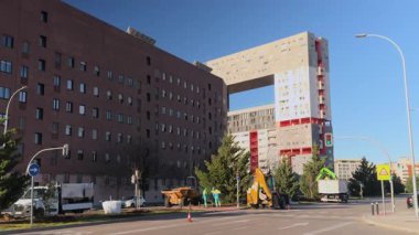 Madrid, İspanya, 31 / 01 / 2025, Madrid, İspanya, 01 31 31 2025, Parks ve Gardens Wor İnşaat işçileri İspanya 'nın Madrid bölgesinde bir park inşa ediyorlar.