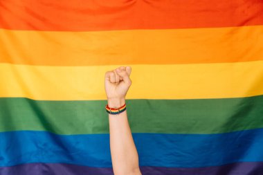 LGBT bayrağının önünde gururla asılacak bir yumruk..