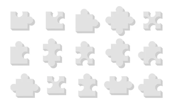Illustration Von Verschiedenen Puzzleformen — Stockvektor