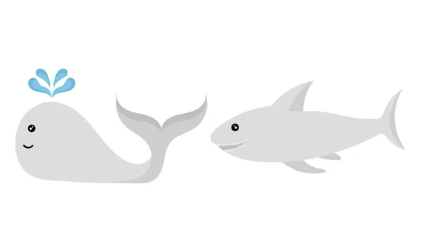 Bir Balina Köpekbalığının Çizimi — Stok Vektör