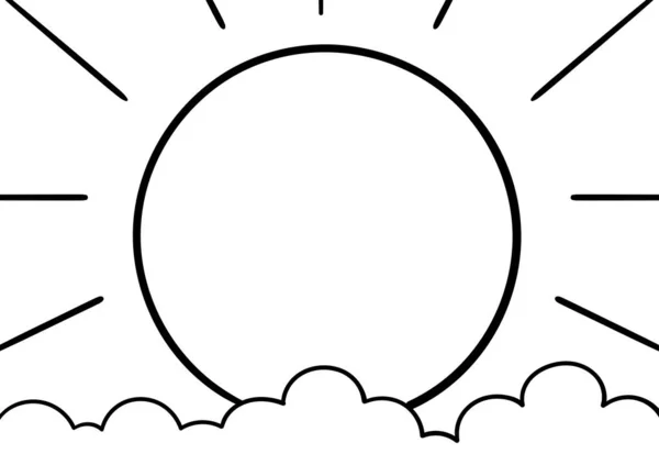 Ručně Kreslené Slunce Oblačnost Pozadí — Stockový vektor