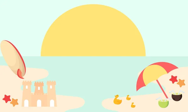 Иллюстрация Солнечного Дня Пляже — стоковый вектор