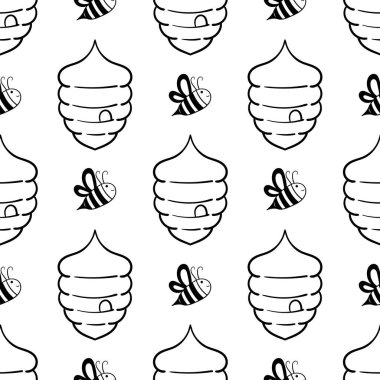 Arıların ve bal peteğinin kusursuz desenleri.