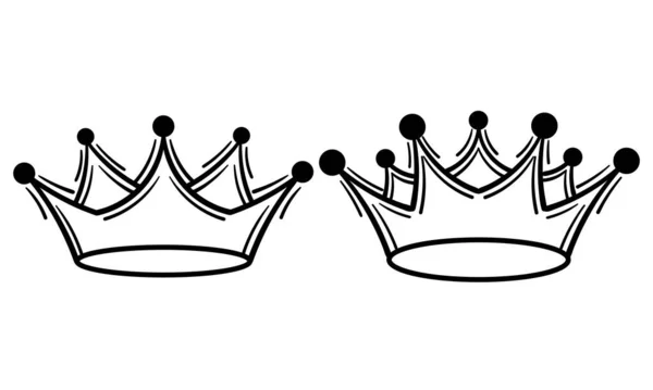 白地に手描き王冠 — ストックベクタ