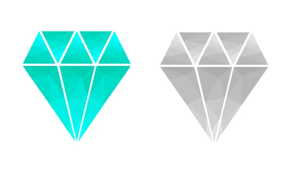 Illustrazione Diamante Basso Poli Stile — Vettoriale Stock