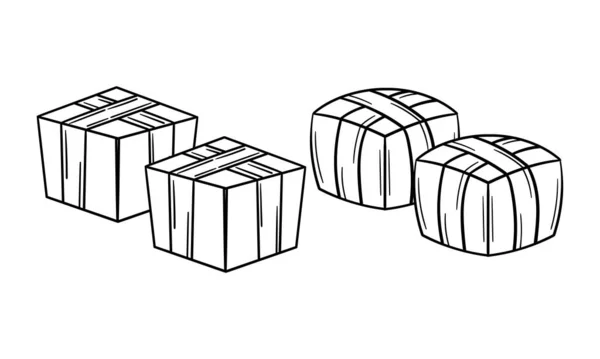 Caja Regalo Ilustración Dibujada Mano Rediseño — Vector de stock