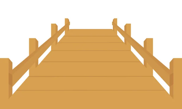Illustration Einer Holzbrücke — Stockvektor