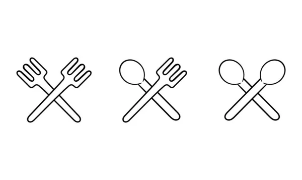 叉子和勺子手绘插图 — 图库矢量图片